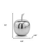 6" Silver Buffed Aluminum Decorative Apple Tabletop Sculpture - Homeroots - Flyclothing LLC