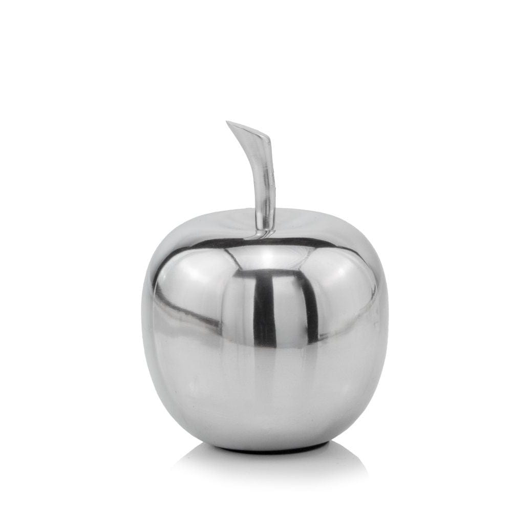 6" Silver Buffed Aluminum Decorative Apple Tabletop Sculpture - Homeroots - Flyclothing LLC