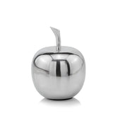 6" Silver Buffed Aluminum Decorative Apple Tabletop Sculpture - Homeroots