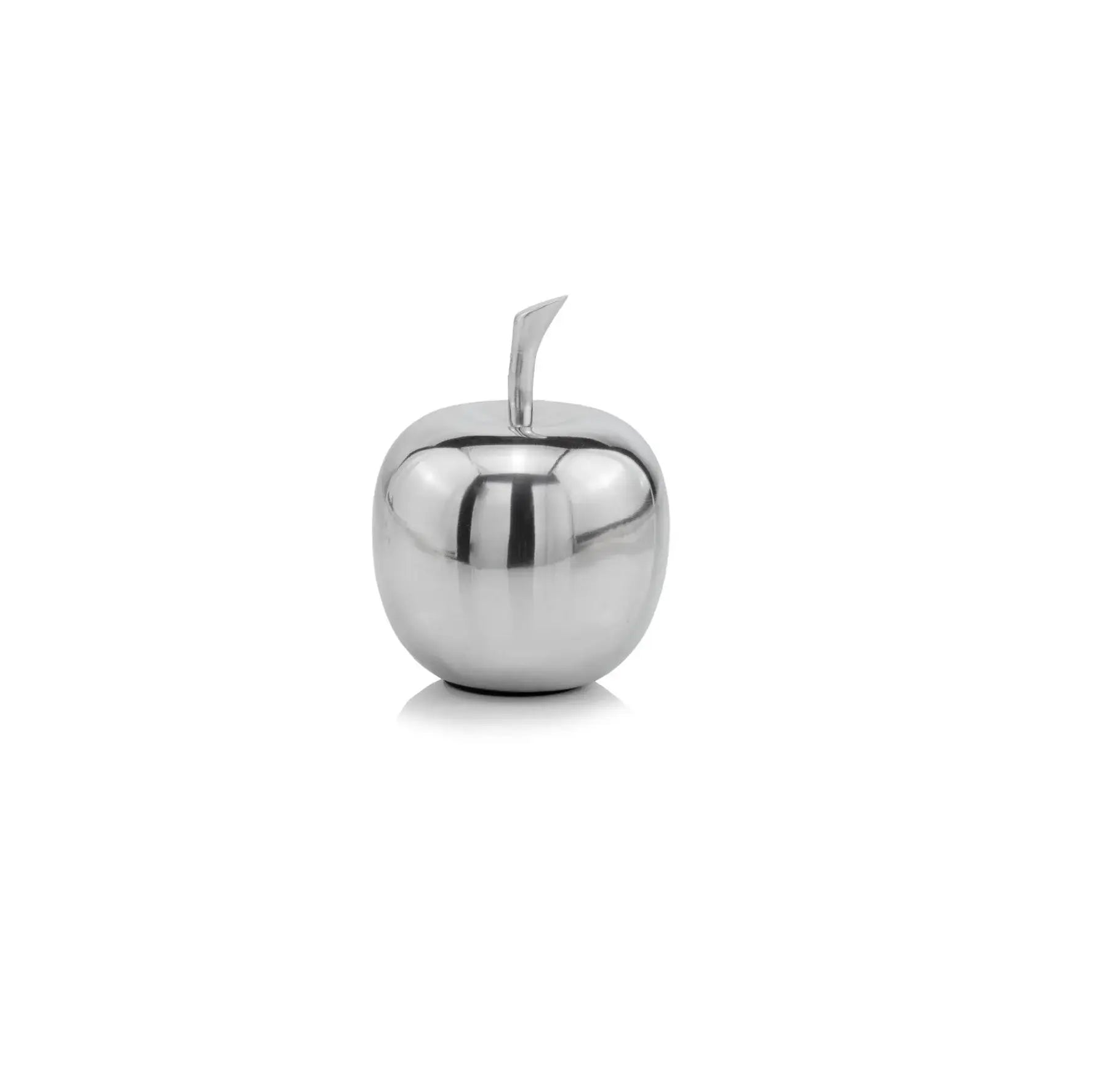 6" Silver Buffed Aluminum Decorative Apple Tabletop Sculpture - Homeroots - Flyclothing LLC