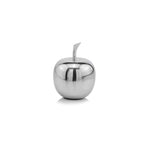 6" Silver Buffed Aluminum Decorative Apple Tabletop Sculpture - Homeroots