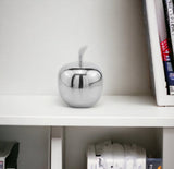 6" Silver Buffed Aluminum Decorative Apple Tabletop Sculpture - Homeroots