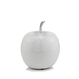 6" White Aluminum Decorative Apple Tabletop Sculpture - Homeroots