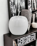 6" White Aluminum Decorative Apple Tabletop Sculpture - Homeroots