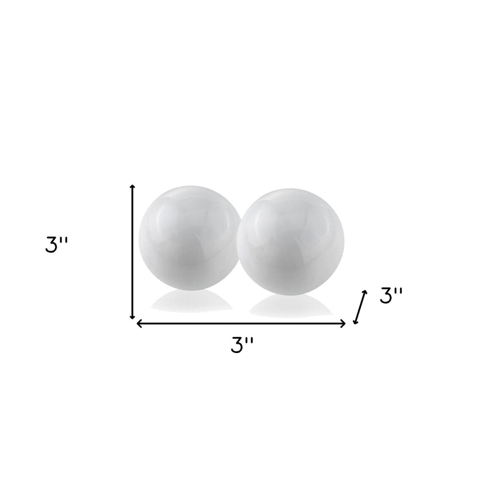3" White Aluminum Decorative Orb Tabletop Sculpture - Homeroots