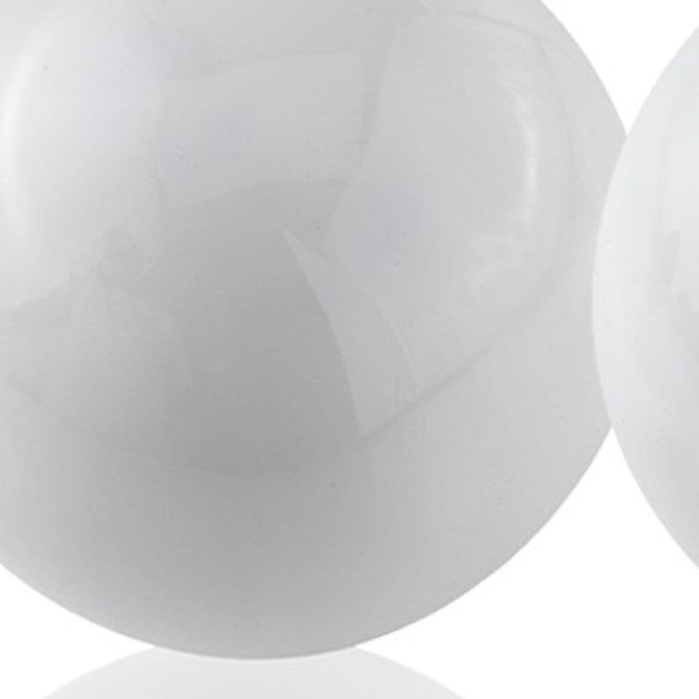 3" White Aluminum Decorative Orb Tabletop Sculpture - Homeroots