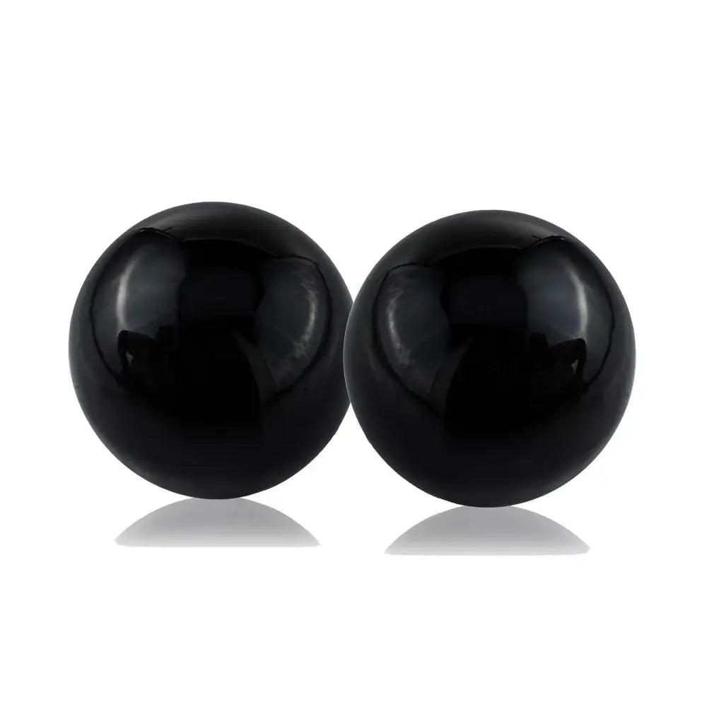 Set of Two 3" Black Aluminum Decorative Orb Tabletop Sculptures - Homeroots - Flyclothing LLC