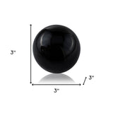 Set of Two 3" Black Aluminum Decorative Orb Tabletop Sculptures - Homeroots - Flyclothing LLC