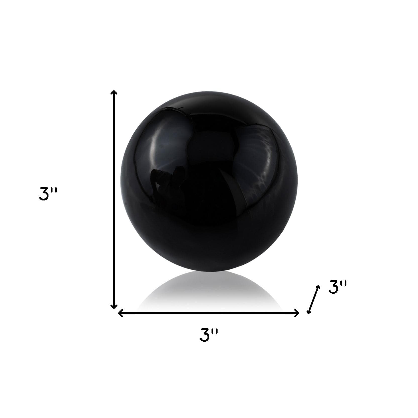 Set of Two 3" Black Aluminum Decorative Orb Tabletop Sculptures - Homeroots - Flyclothing LLC