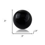Set of Two 3" Black Aluminum Decorative Orb Tabletop Sculptures - Homeroots