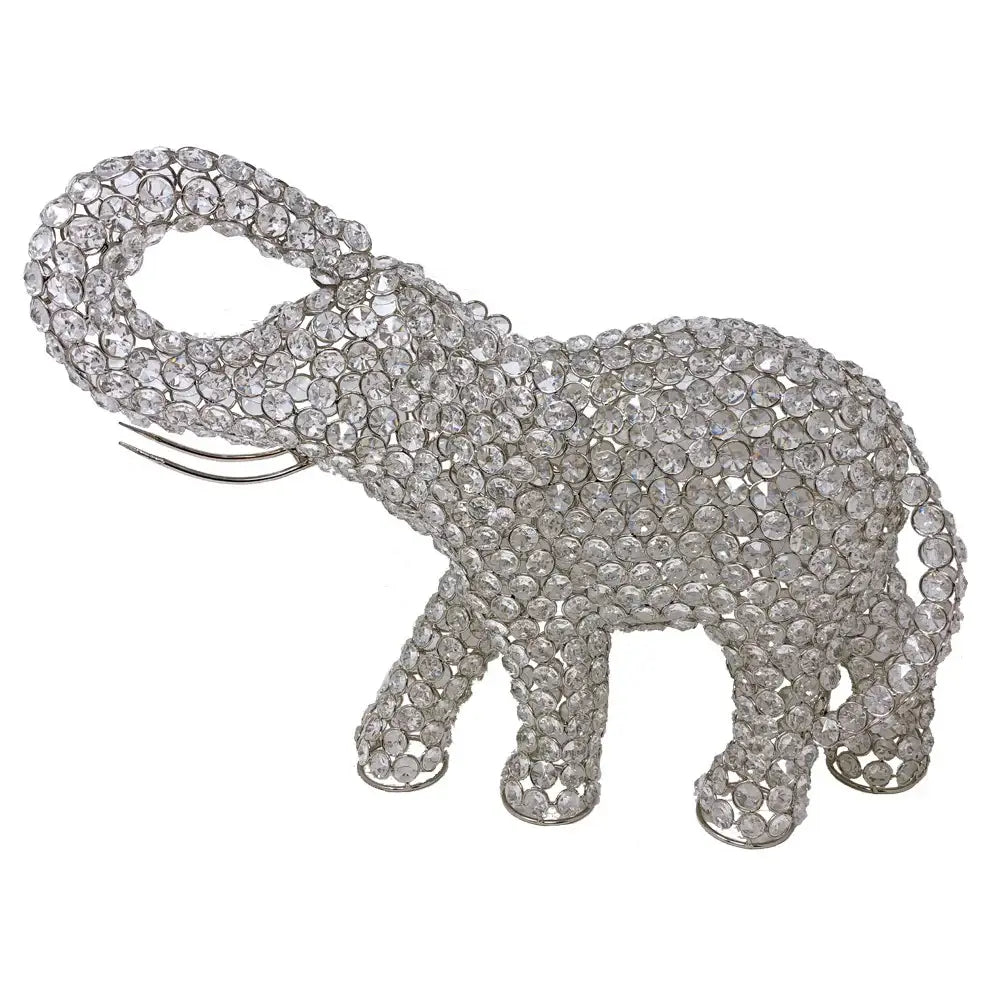 15" Silver Faux Crystal and Silver Tabletop Sculpture - Homeroots - Flyclothing LLC