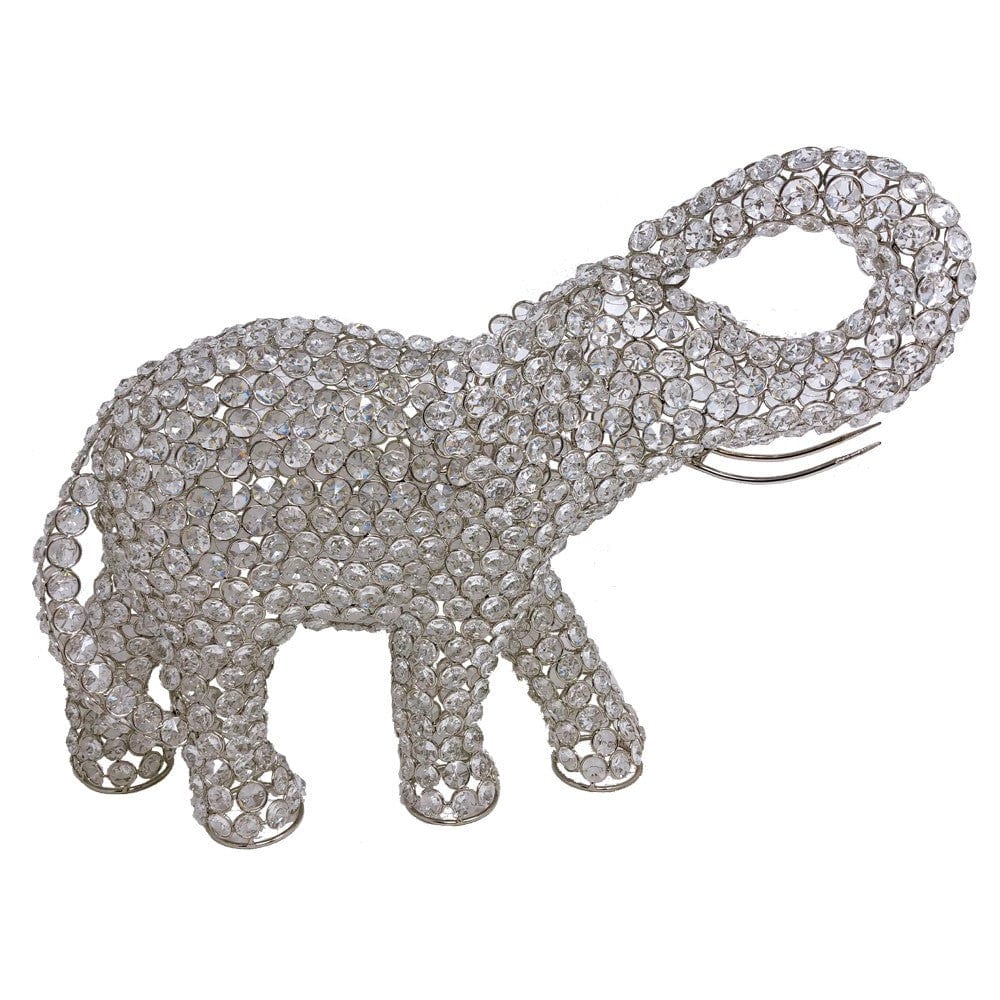 15" Silver Faux Crystal and Silver Tabletop Sculpture - Homeroots - Flyclothing LLC