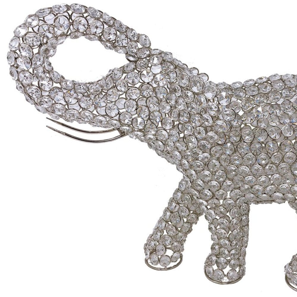 15" Silver Faux Crystal and Silver Tabletop Sculpture - Homeroots - Flyclothing LLC