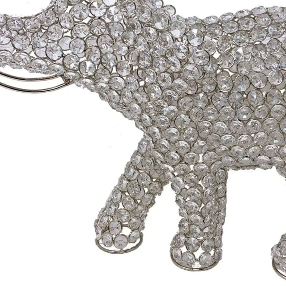 15" Silver Faux Crystal and Silver Tabletop Sculpture - Homeroots - Flyclothing LLC
