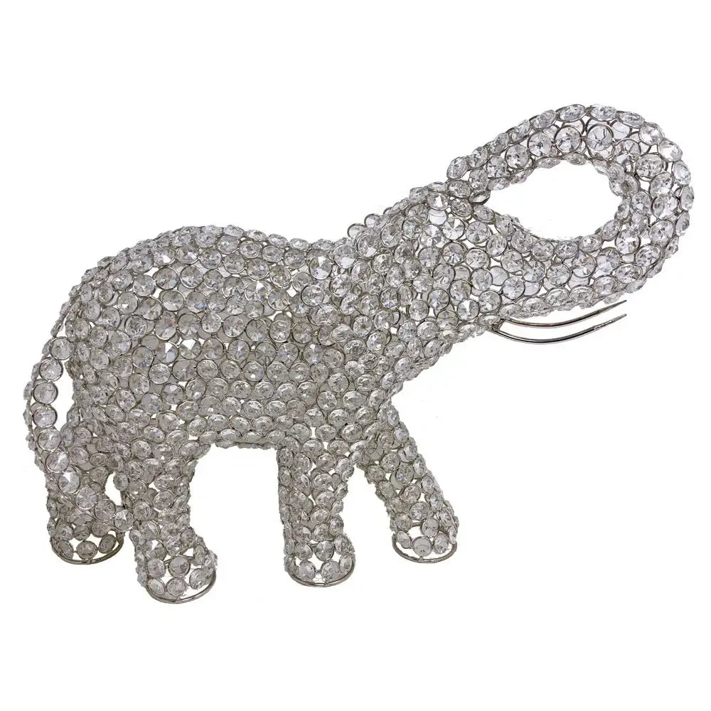 15" Silver Faux Crystal and Silver Tabletop Sculpture - Homeroots - Flyclothing LLC