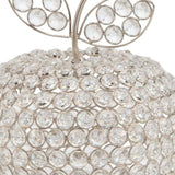11" Silver and Clear Faux Crystal Decorative Apple Tabletop Sculpture - Homeroots