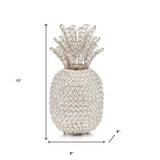 15" Silver Faux Crystal Decorative Pineapple - Homeroots