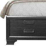 Solid Wood Full Gray Eight Drawers Bed - Homeroots