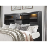Solid Wood King Gray Eight Drawers Bed - Homeroots - Flyclothing LLC