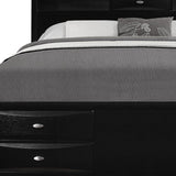 Solid Wood Full Black Eight Drawers Bed - Homeroots