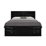 Solid Wood King Black Eight Drawers Bed - Homeroots - Flyclothing LLC