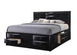 Solid Wood King Black Eight Drawers Bed - Homeroots - Flyclothing LLC