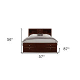 Solid Wood Full Espresso Eight Drawers Bed - Homeroots - Flyclothing LLC