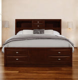 Solid Wood Full Espresso Eight Drawers Bed - Homeroots