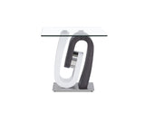 23" White, Grey And Clear Glass Square End Table - Homeroots