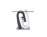 23" White, Grey And Clear Glass Square End Table - Homeroots - Flyclothing LLC
