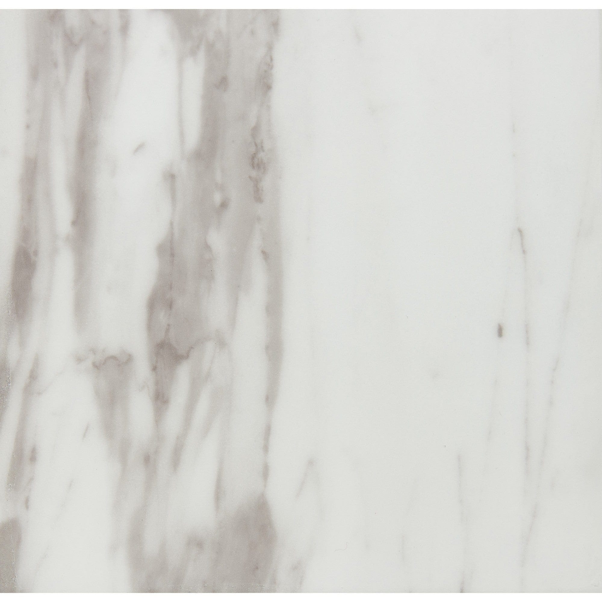 71" Gray and White And Silver Marble And Stainless Steel Pedestal Base Dining Table - Homeroots