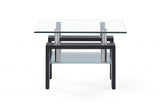 18" Dark Walnut And Clear Glass End Table - Homeroots