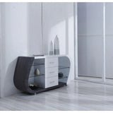 White And Grey Multi Tone Buffet With 3 Drawers - Homeroots - Flyclothing LLC