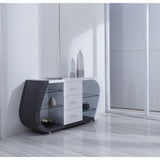 White And Grey Multi Tone Buffet With 3 Drawers - Homeroots