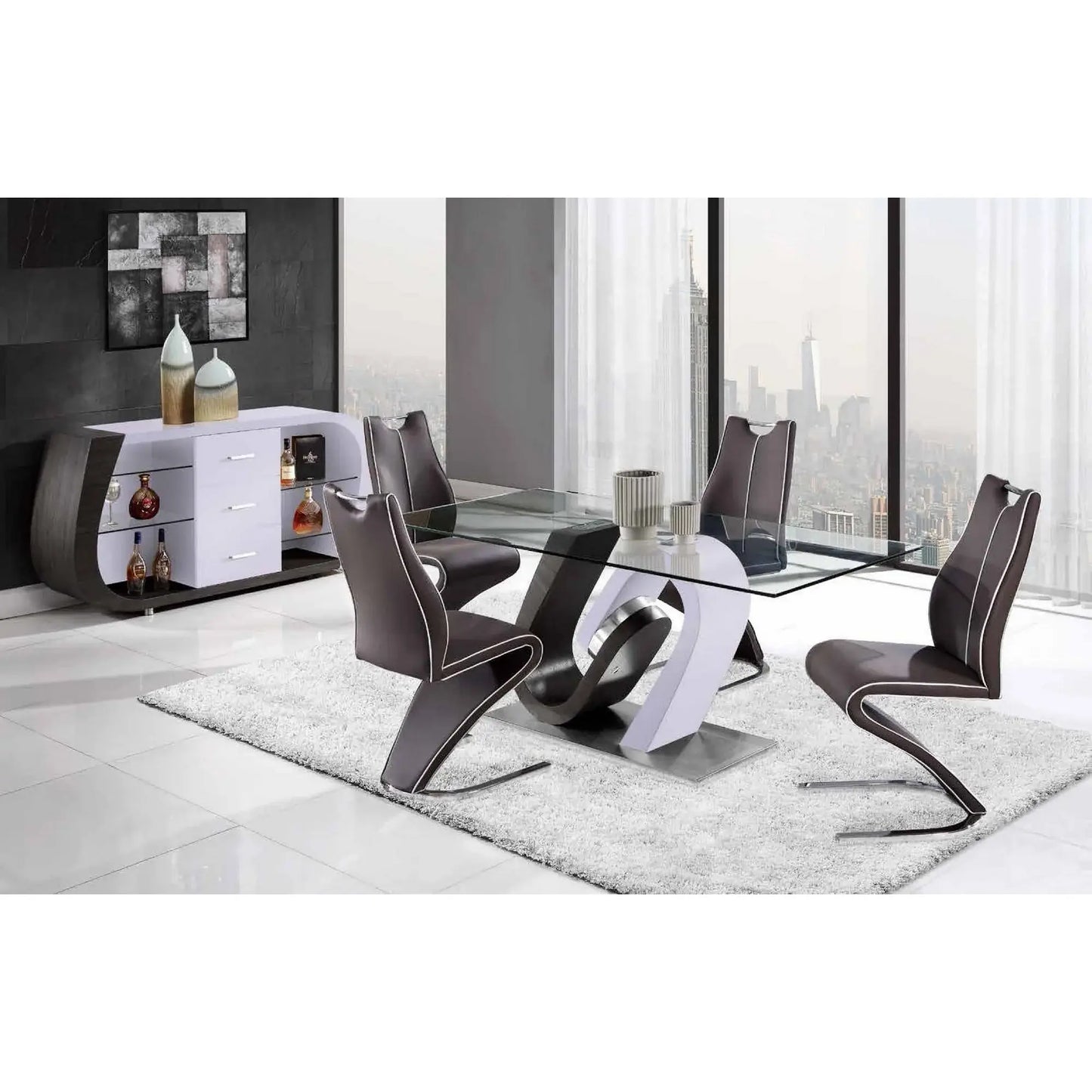 White And Grey Multi Tone Buffet With 3 Drawers - Homeroots - Flyclothing LLC