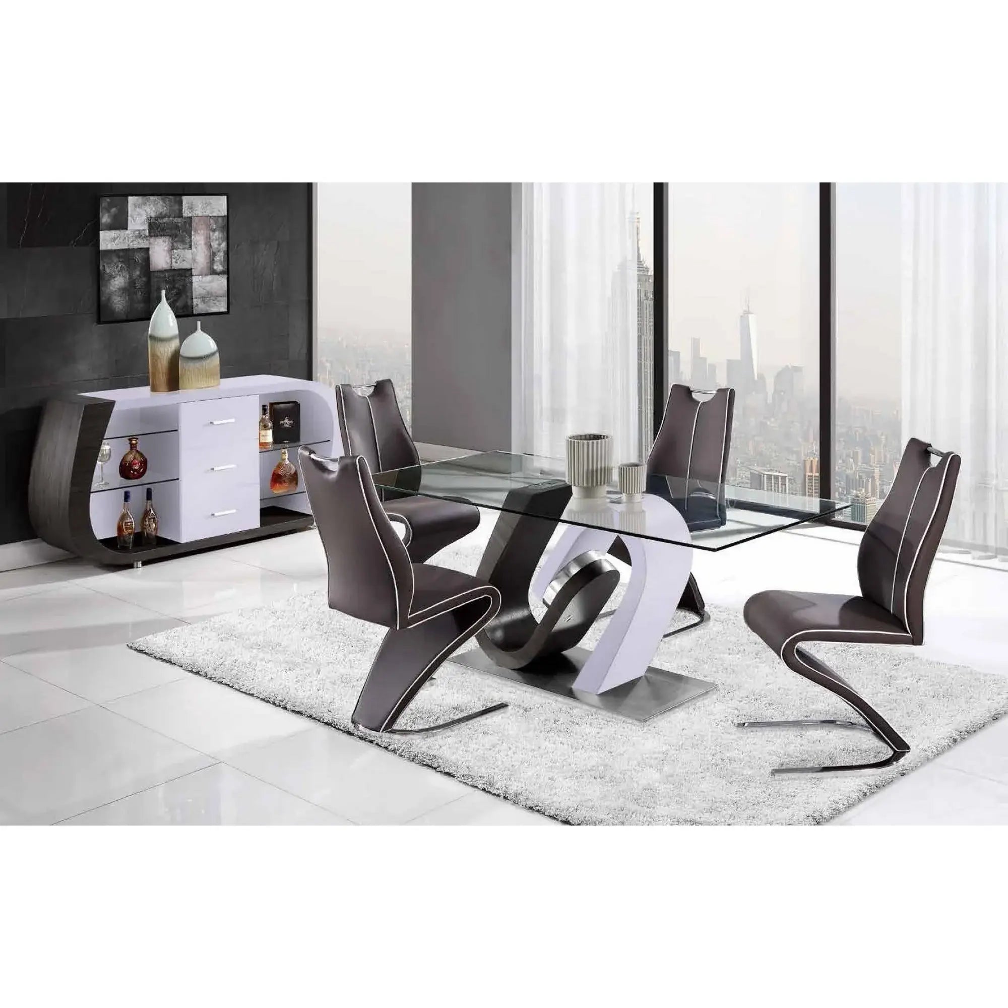 White And Grey Multi Tone Buffet With 3 Drawers - Homeroots - Flyclothing LLC