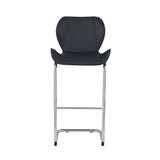 Set of Four 26 " Black And Silver Metal Low Back Bar Height Bar Chairs - Homeroots