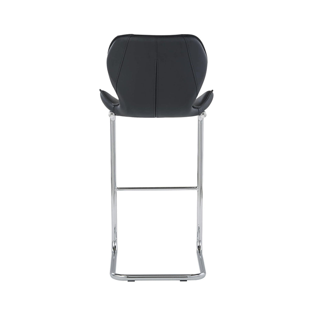 Set of Four 26 " Black And Silver Metal Low Back Bar Height Bar Chairs - Homeroots - Flyclothing LLC