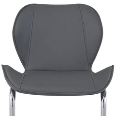 Set of Four 26 " Gray And Silver Metal Low Back Bar Height Bar Chairs