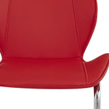 Set of Four 26 " Red And Silver Metal Low Back Bar Height Bar Chairs - Homeroots - Flyclothing LLC