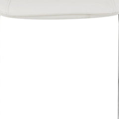 Set of Four 26 " White And Silver Metal Low Back Bar Height Bar Chairs - Homeroots