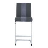 Set of Four 26 " Gray And Silver Metal Low Back Counter Height Bar Chairs - Homeroots
