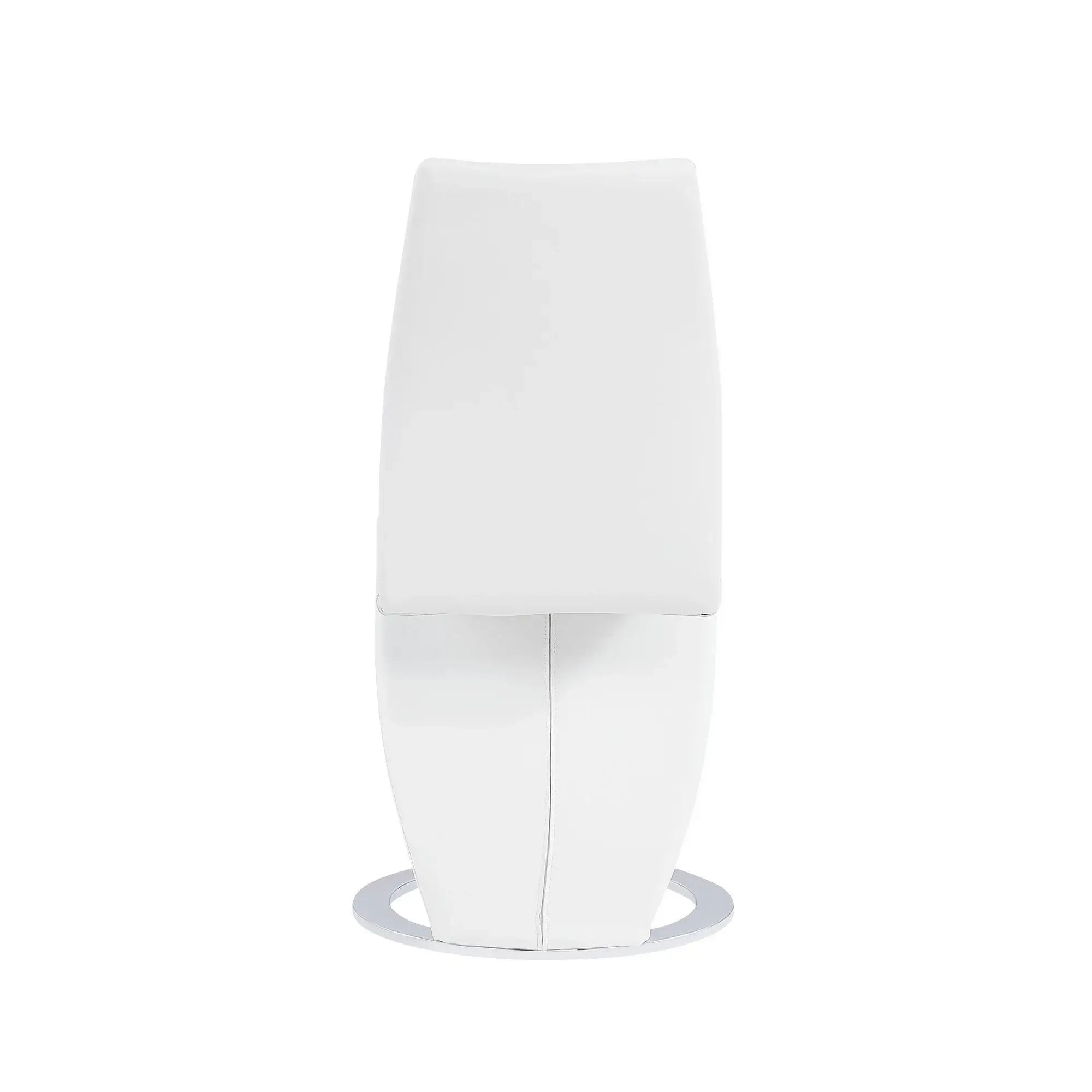 Set of Two White and Silver Upholstered Faux Leather Dining Parsons Chairs - Homeroots - Flyclothing LLC