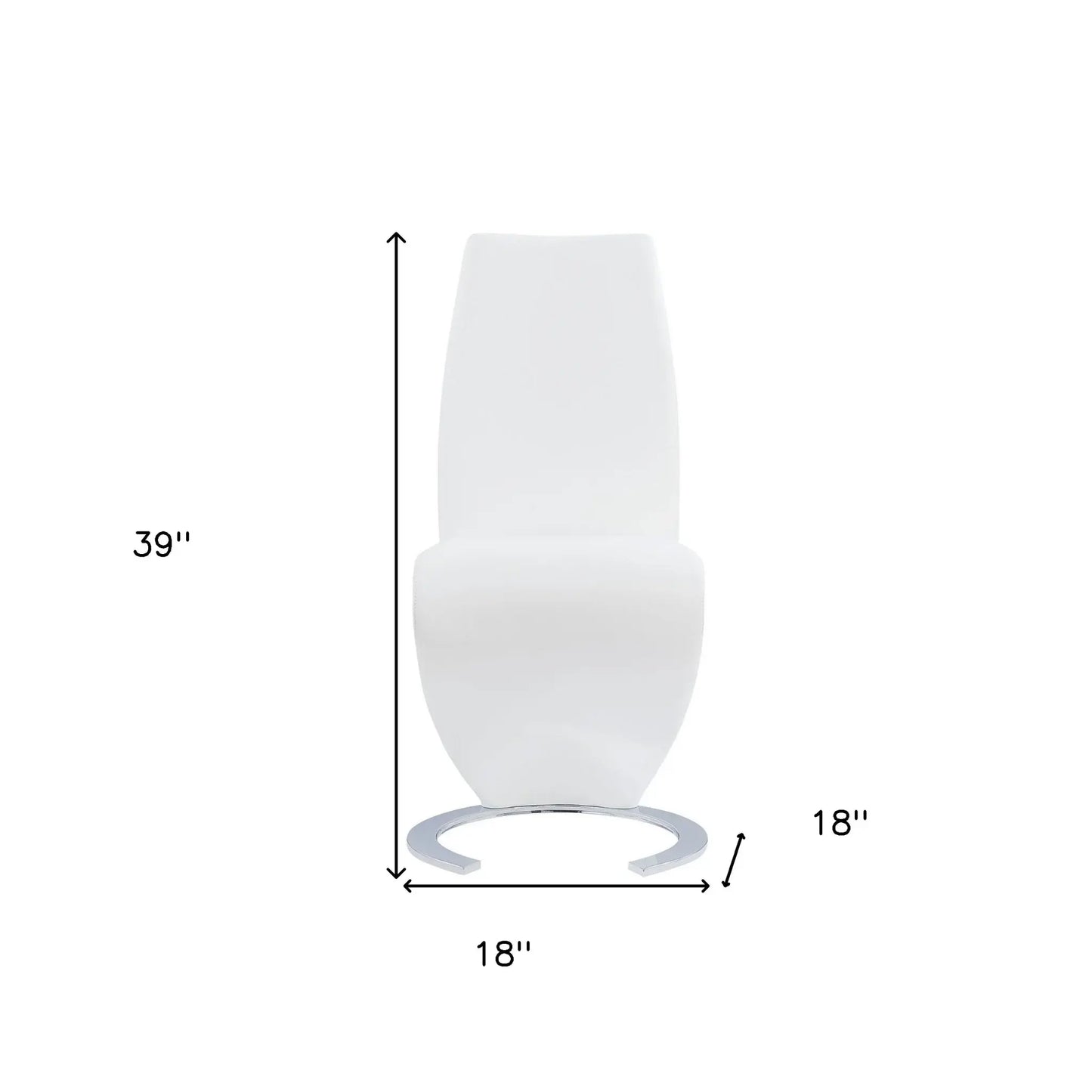 Set of Two White and Silver Upholstered Faux Leather Dining Parsons Chairs - Homeroots - Flyclothing LLC