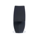 Set of Two Black and Silver Upholstered Faux Leather Dining Parsons Chairs - Homeroots - Flyclothing LLC