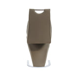 Set of Two Brown and Silver Upholstered Faux Leather Dining Parsons Chairs - Homeroots - Flyclothing LLC