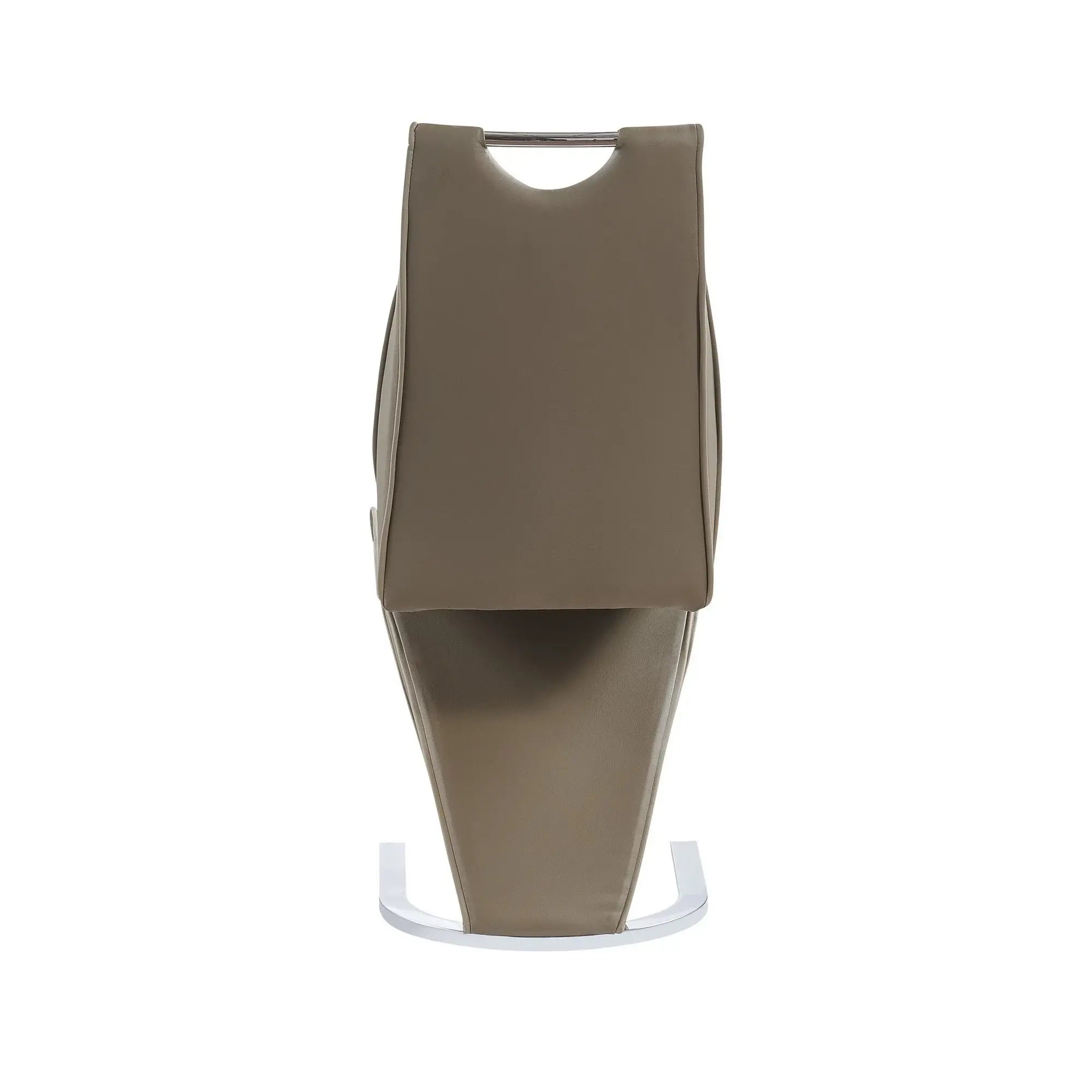 Set of Two Brown and Silver Upholstered Faux Leather Dining Parsons Chairs - Homeroots - Flyclothing LLC