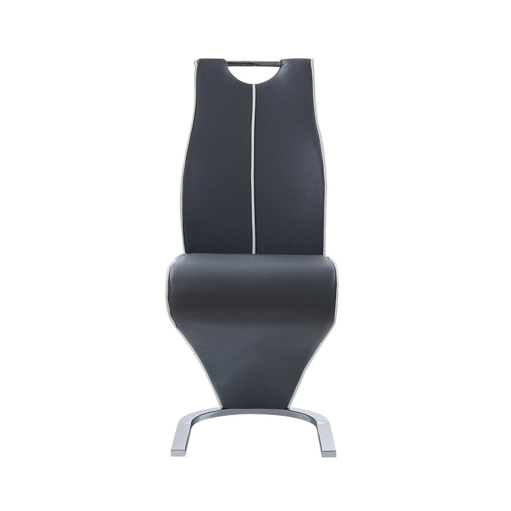 Set of Two Gray And Silver Upholstered Dining Side Chairs - Homeroots - Flyclothing LLC