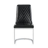 Set Of 2 Modern Black Dining Chairs With Horse Shoe Style Metal Base - Homeroots