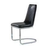 Set Of 2 Modern Black Dining Chairs With Horse Shoe Style Metal Base - Homeroots